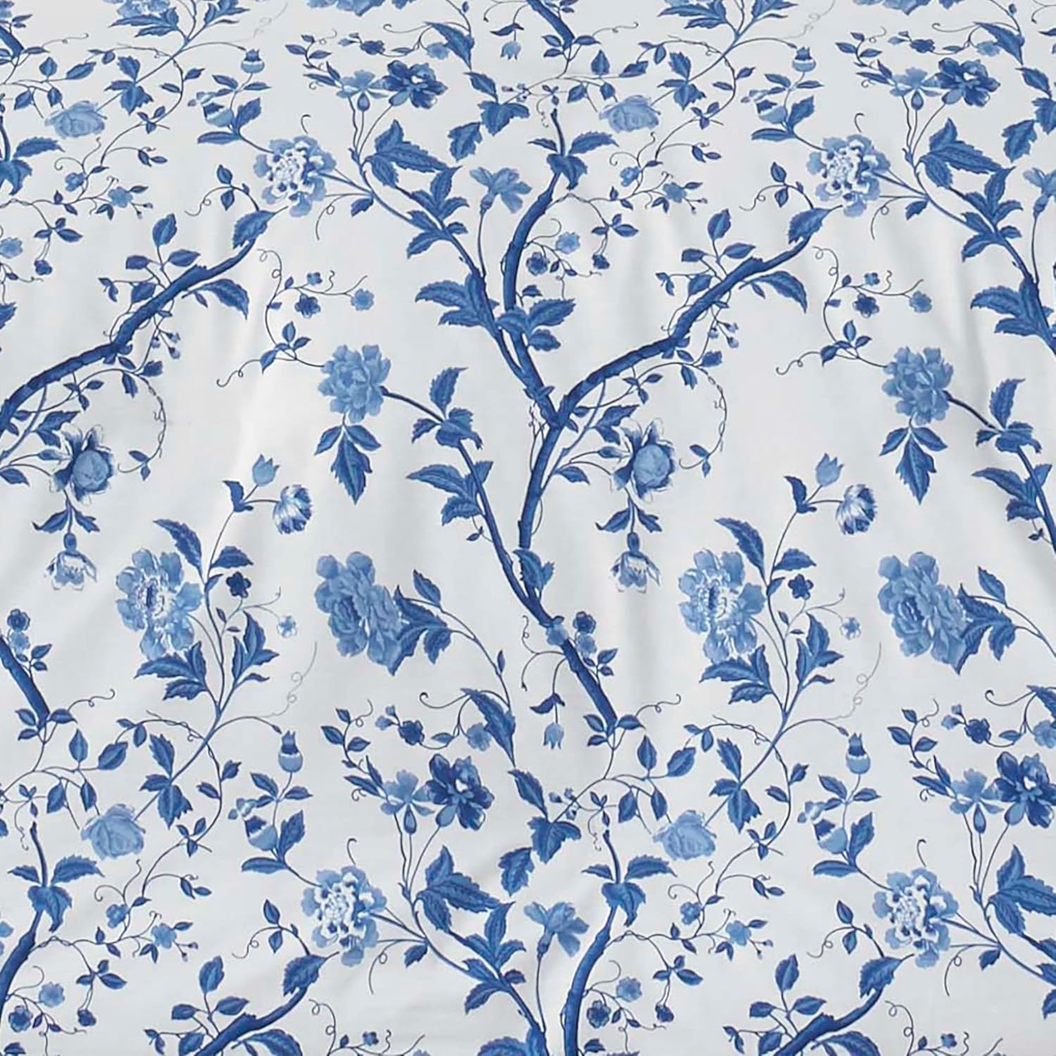 Laura Ashley Home Elise Bonus Luxury Premium Ultra Soft Duvet Coverlet, Lightweight Comfortable 3 Piece Bedding Set, Stylish Design for Home Décor, King, Medium Blue