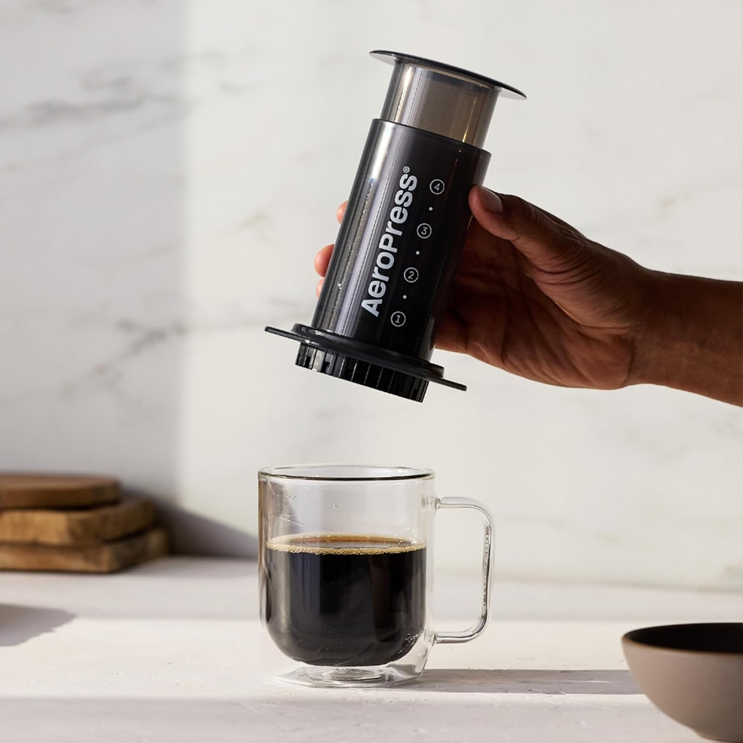 Original Coffee and Espresso-style Maker, Barista Level Portable Coffee Maker with Chamber, Plunger, & Filters, Quick Coffee and Espresso Maker