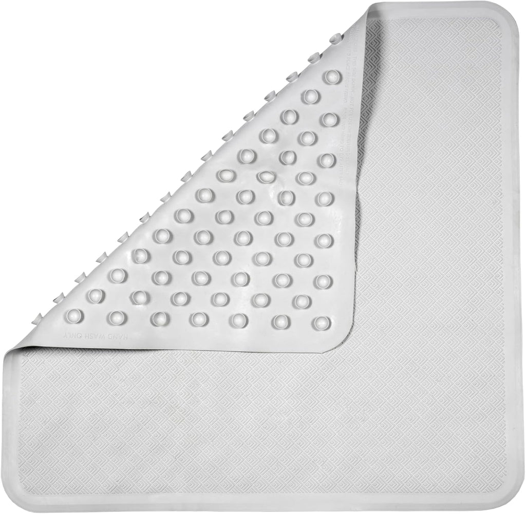 Rubagrip Square Shower Mat - Secure Grip Suction Cups for a Non Slip Shower Mat with Anti Mould and Anti-Bacterial Additive Made From Natural Rubber, 53x53cm