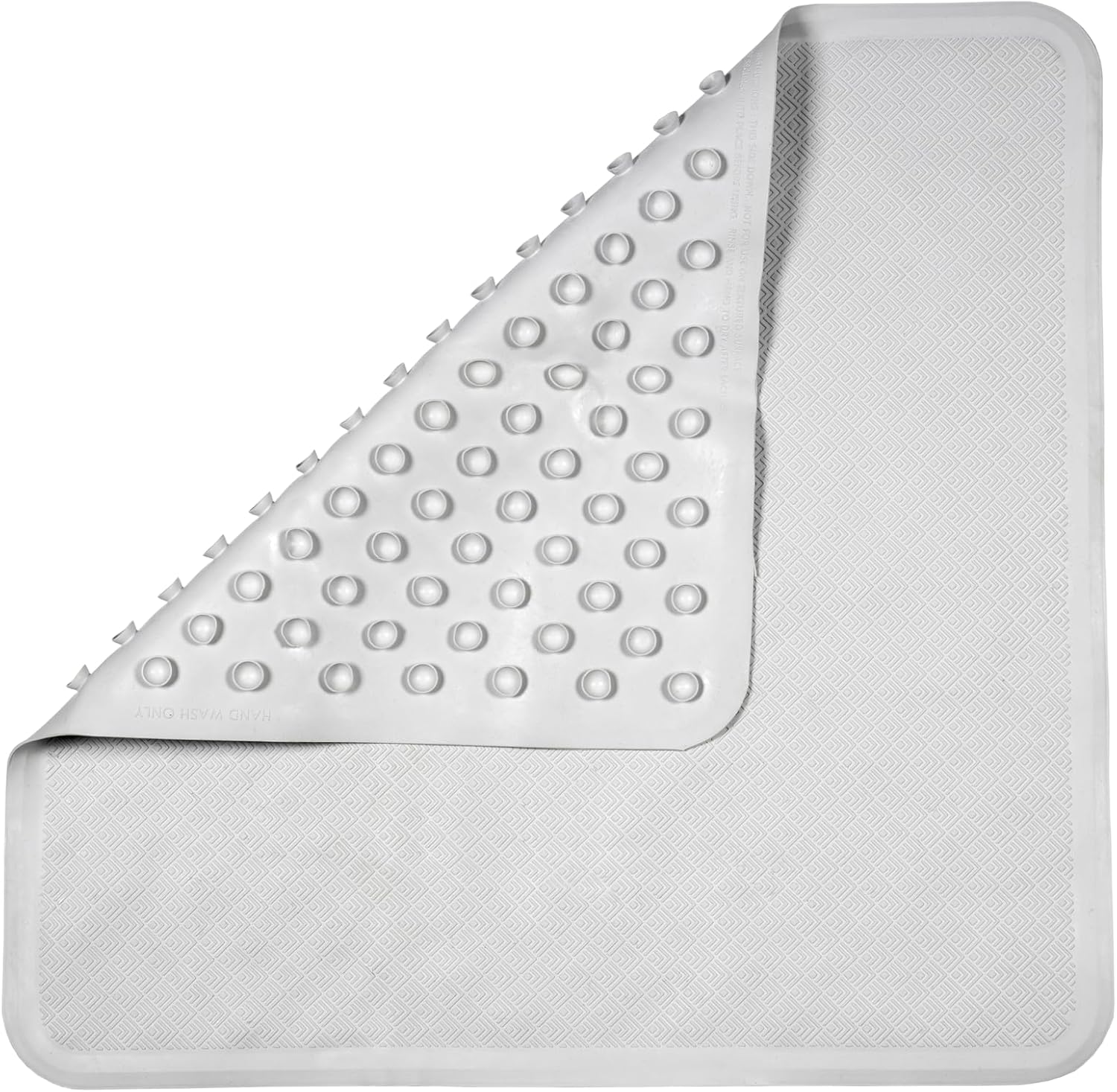Rubagrip Square Shower Mat - Secure Grip Suction Cups for a Non Slip Shower Mat with Anti Mould and Anti-Bacterial Additive Made From Natural Rubber, 53x53cm