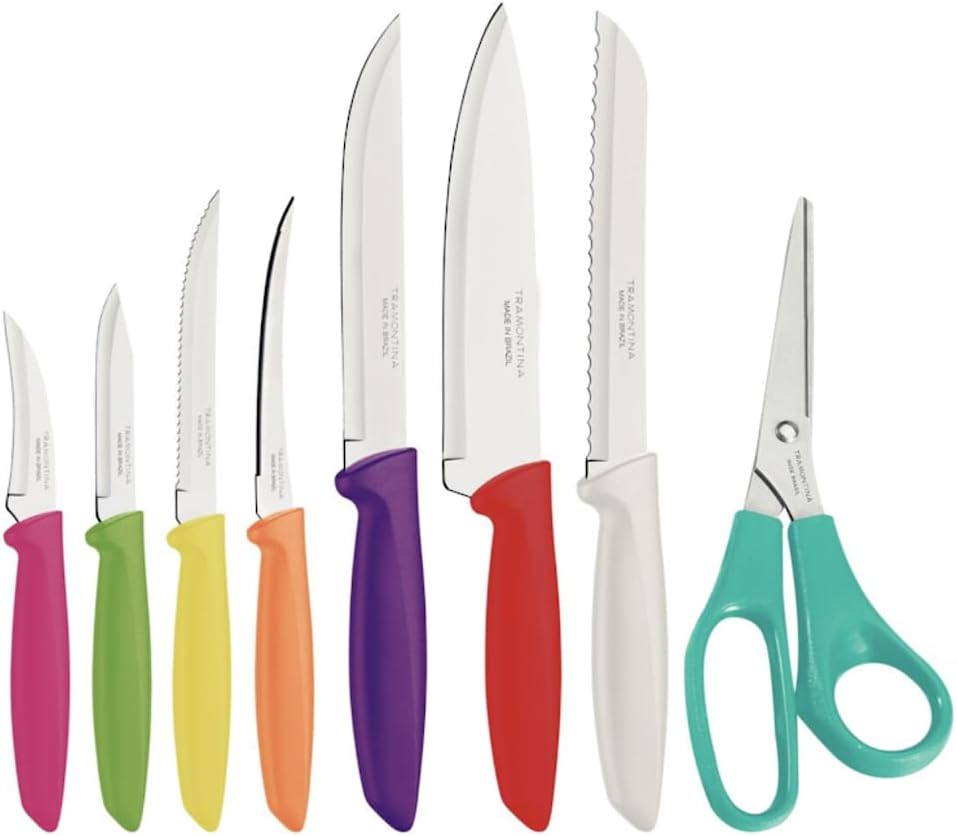 Plenus Kitchen Knives Set of 8 with Paring, Peeling, Tomato, Bread, Chef and Steak Sharp Knife Plus Scissors, Vegetable Chopper, 23498917 Main image