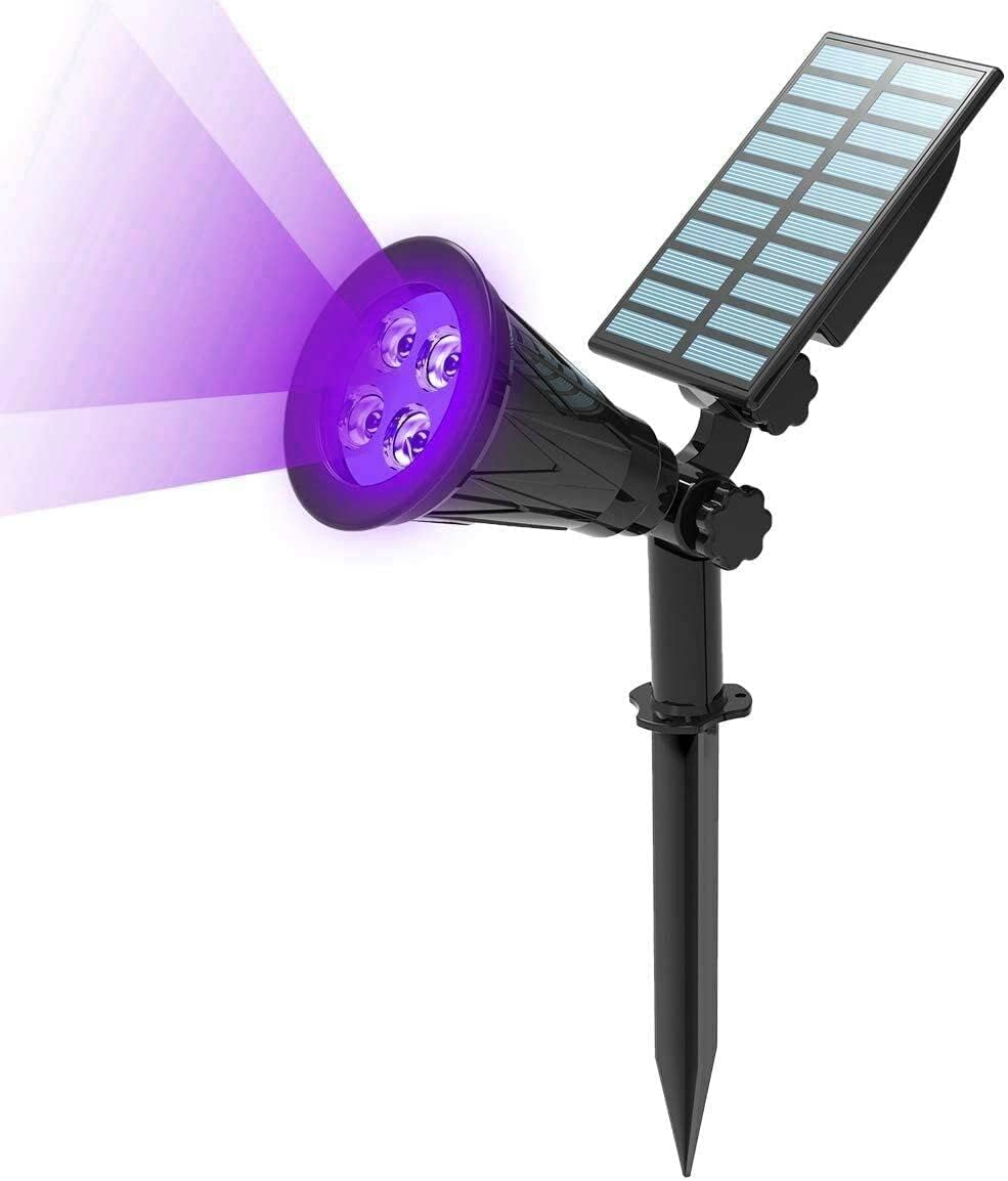Halloween LED Solar Spotlights Violet, Super Bright 250LM Outdoor Security Garden Landscape Lamps, Auto-on at Night/Auto-Off by Day,180°Angle Adjustable for Patio,Tree,Deck,Wall, Pool Area