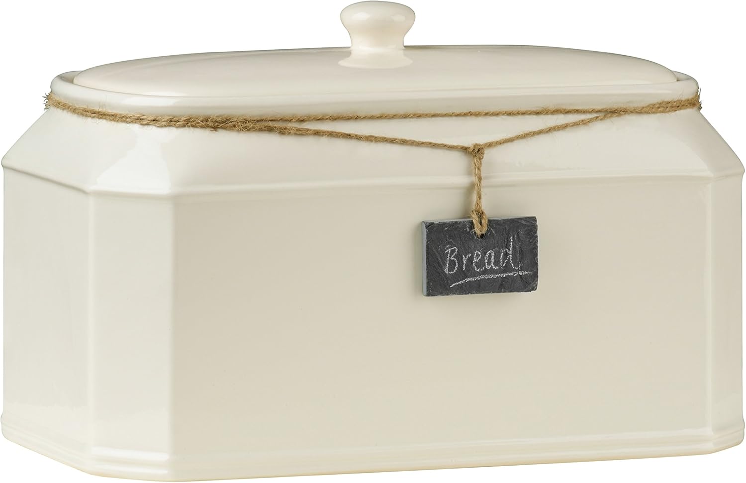 Housewares Slate Tag Bread Crock, Cream Secondary image