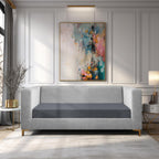 Sofa Seat Cushion Cover, Sofa Cushion Slipcovers Stretch Velvet, Universal Non-Slip Couch Cushion Covers Replacement for Individual Cushion with Elastic Bottom (1 Seater, Dark Grey)