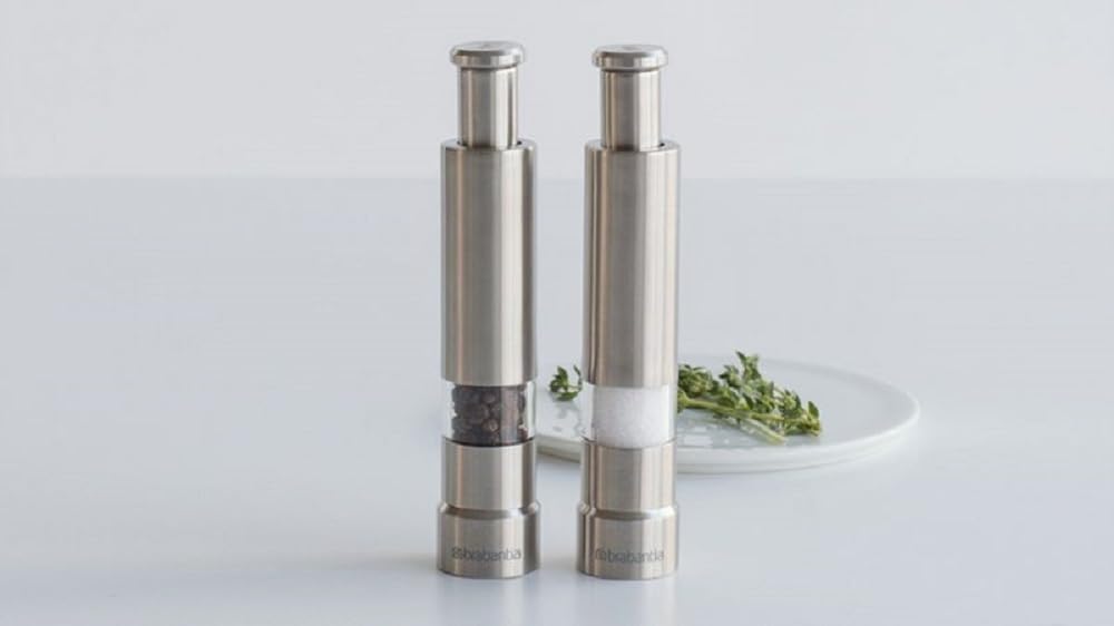 Salt and Pepper Mill, Stainless Steel, 2 Units, Silver
