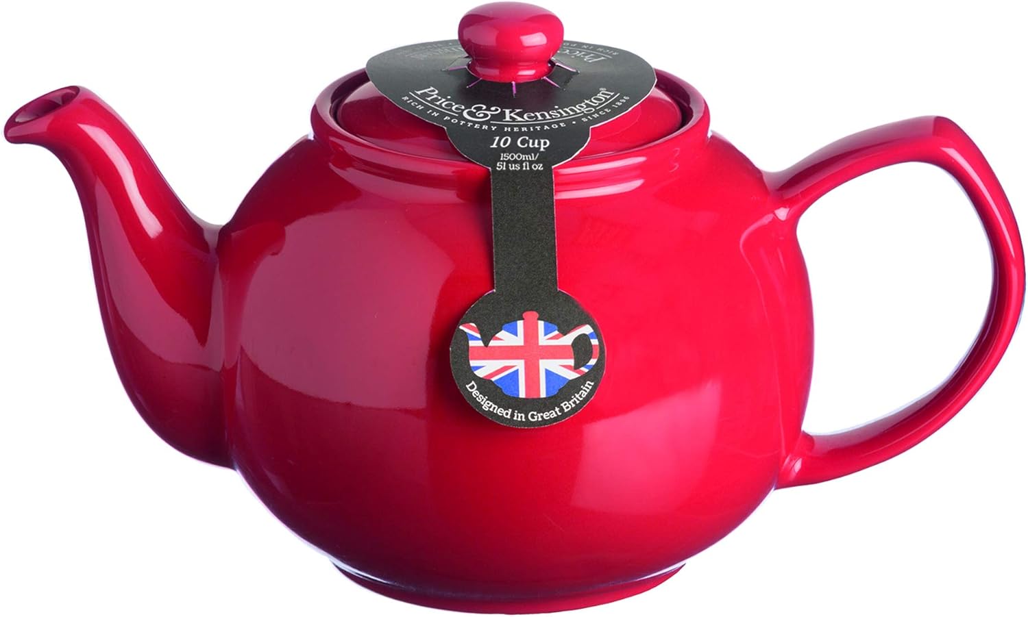 Teapot | Stoneware, Red, 10 Cup