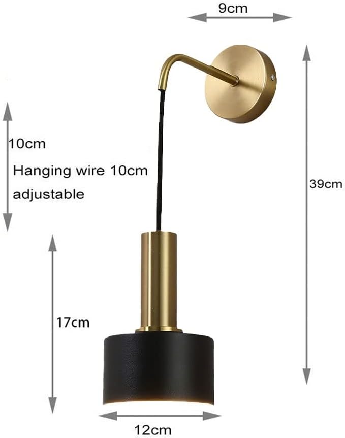 Battery Operated Wall Sconces Set Of 2, Modern No Wire Wall Lamp with Remote and led Light Bulb, Dimmable Adjustable Copper Lighting Fixture for Indoor Bedroom Bedside Decor/Living Room/Hallway