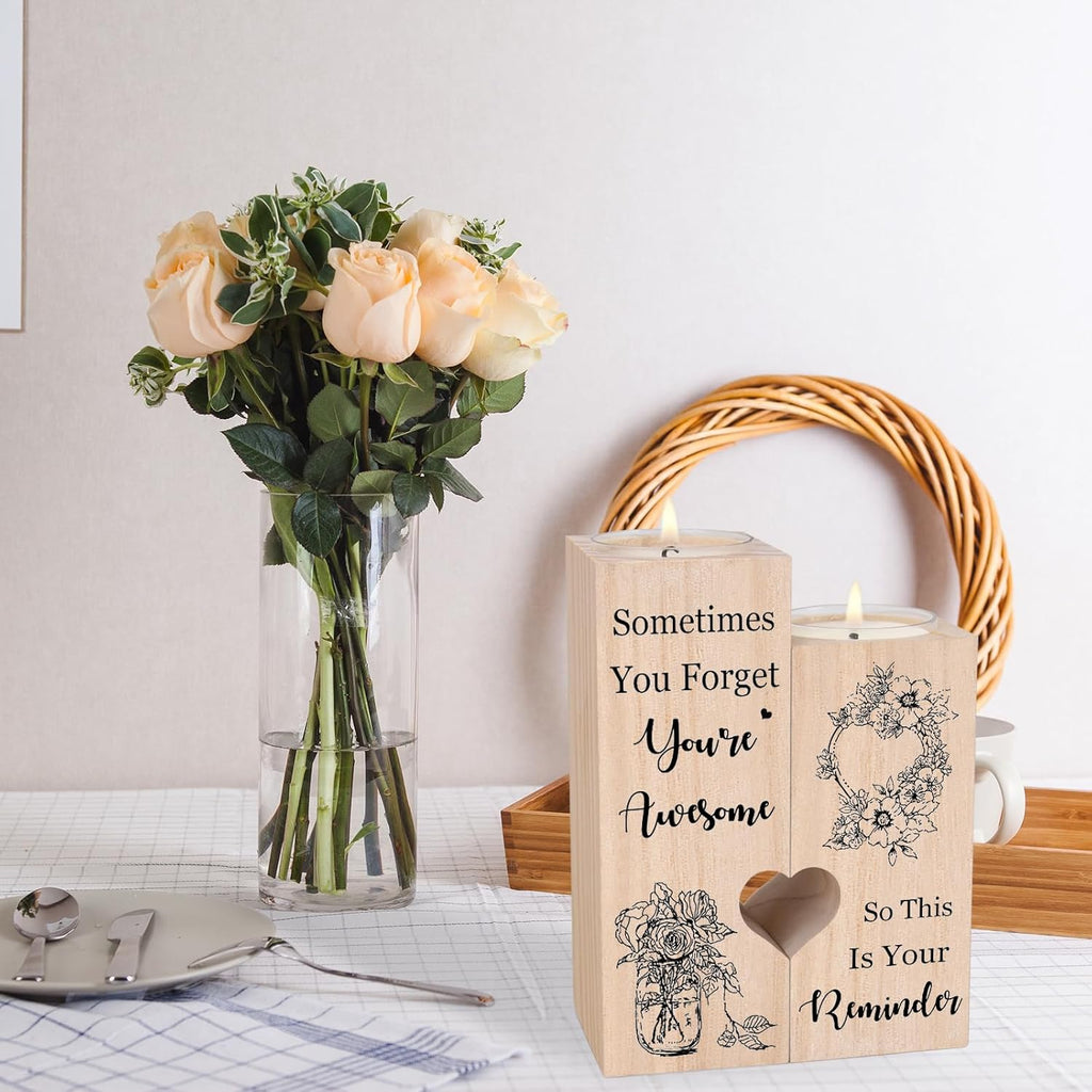 Friendship Gifts for Women, Best Friend Birthday Candlestick Holders - Inspirational Gifts for Friend, Colleagues, Sister, Bestie