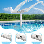 Pool Fountain for Above and In-Ground Pools, XJUGEZ 360° adjustable Dual Mode Waterfall pool sprinkler fountain, pressure and height adjustable pool accessories for ground pools, multi-size interfaces