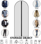 Garment Bags,5PCS Dustproof Garment Covers PEVA Translucent Clothes Covers with Zip Moth Proof Suit Protector Bags Waterproof Dress Covers for Shirts Coats Costumes (60X140CM)