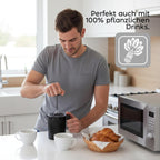 Cremix, Milk Frother Handheld, Manual Milk Frother for Cappuccino, Milk Foam Cappuccinatore Black, 0.50 LT, 10 x 14.5 x 15.2 cm, Made in Italy, 0% BPA and Phthalate Free