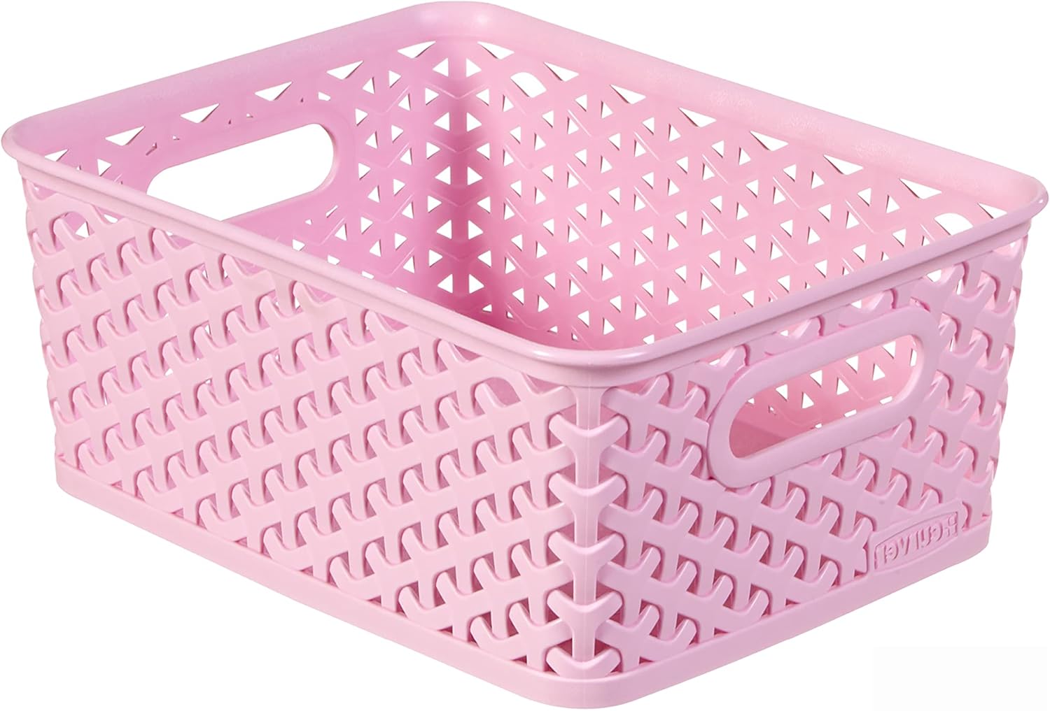 My Style Rattan Effect Set of 4 Kitchen, Living room, Bathroom, Bedroom, Utility Small Rectangular Storage Baskets 4 Litres - Pink Secondary image