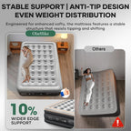 Inflatable Mattress, Air Bed with Built-in Electric Pump, King Size Blow Up Self Inflating Guest Airbed with Flocked Surface for Camping or Home Use, 202cm L x 151cm W x 46cm H(Black)