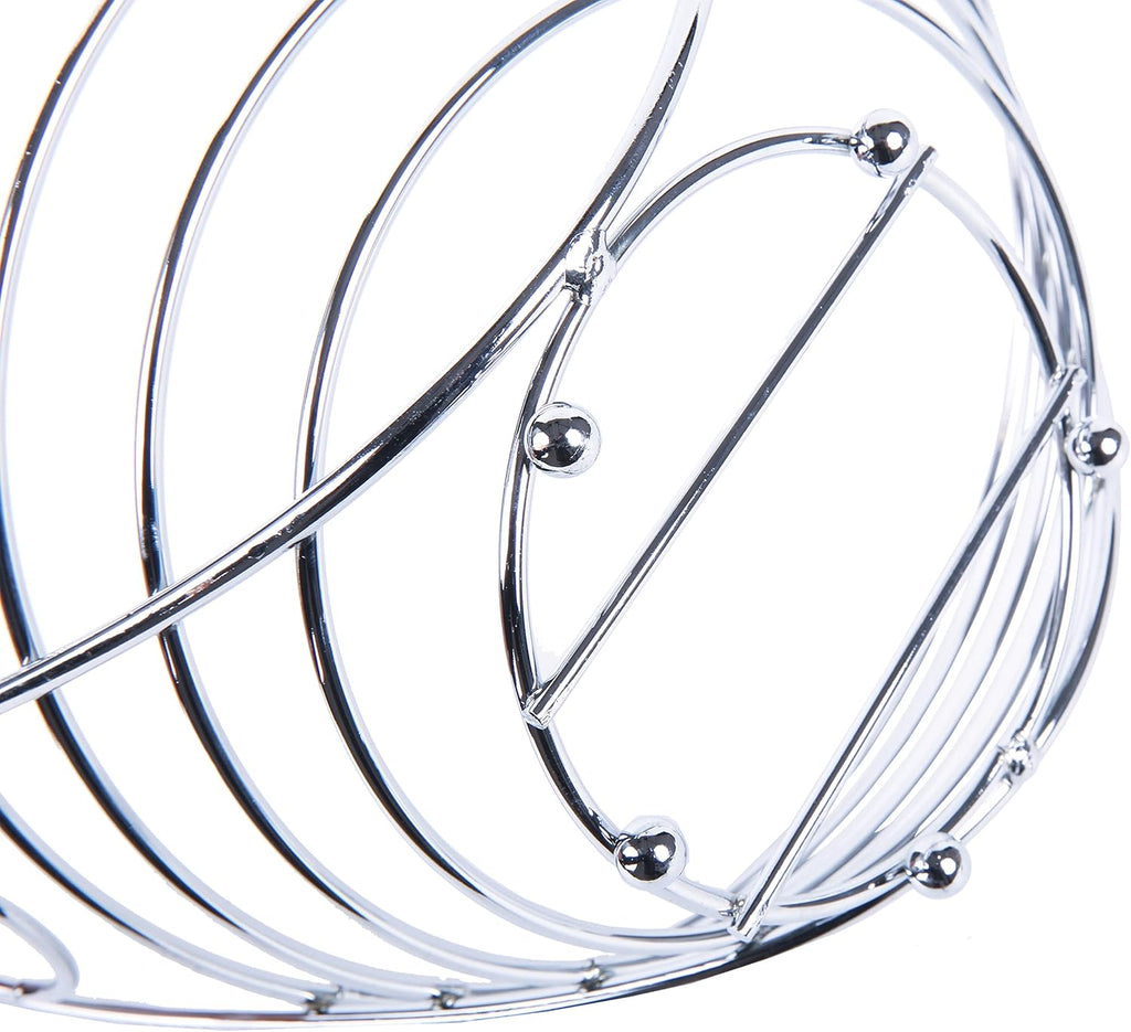 Fruit Basket Fruit Bowl with Banana Hook 43cm Tall, Wired Fruit Rack/Banna Stand Hanger - Silvery Chrome Finish