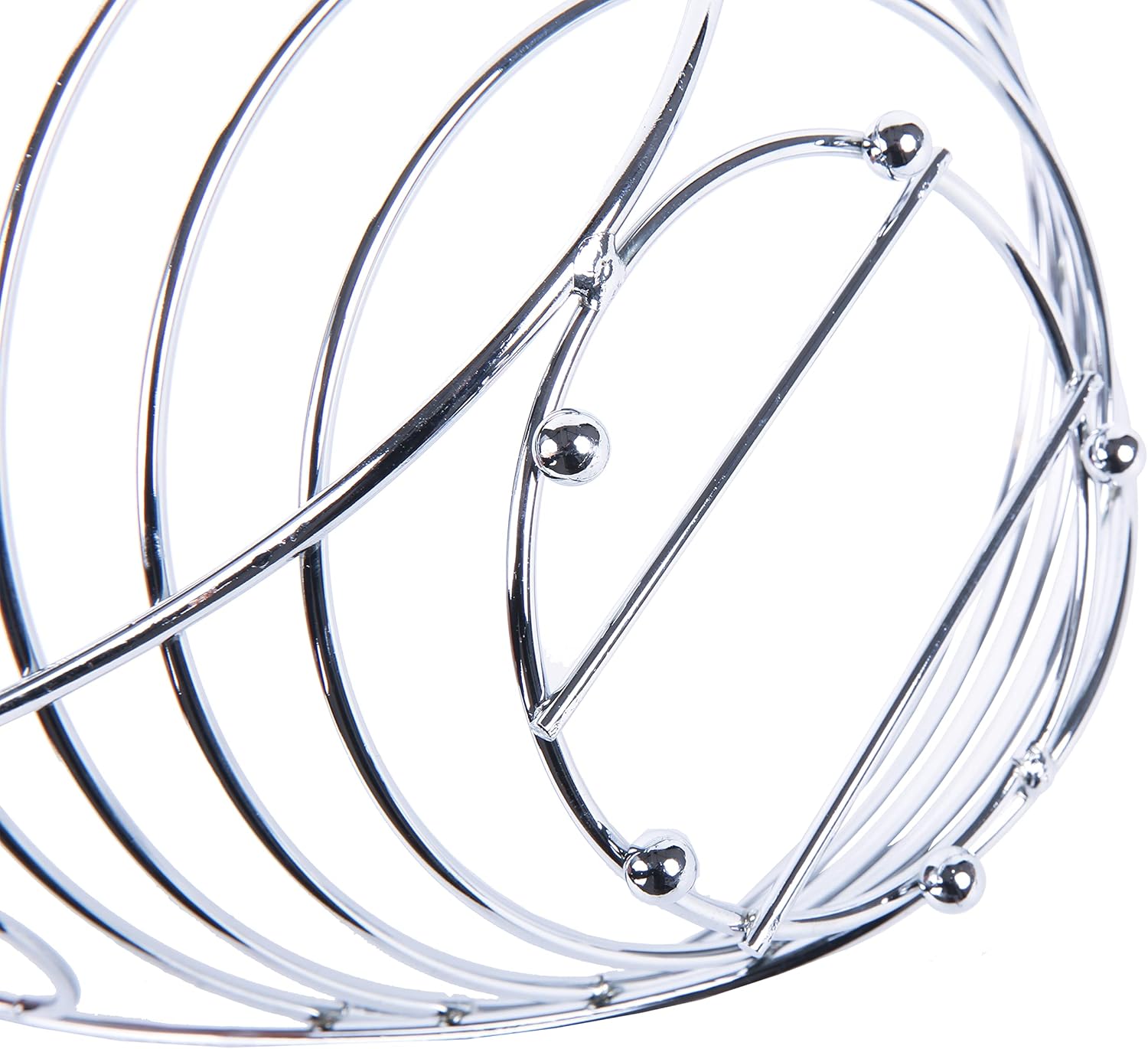 Fruit Basket Fruit Bowl with Banana Hook 43cm Tall, Wired Fruit Rack/Banna Stand Hanger - Silvery Chrome Finish