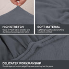 Sofa Seat Cushion Cover, Sofa Cushion Slipcovers Stretch Velvet, Universal Non-Slip Couch Cushion Covers Replacement for Individual Cushion with Elastic Bottom (1 Seater, Dark Grey)