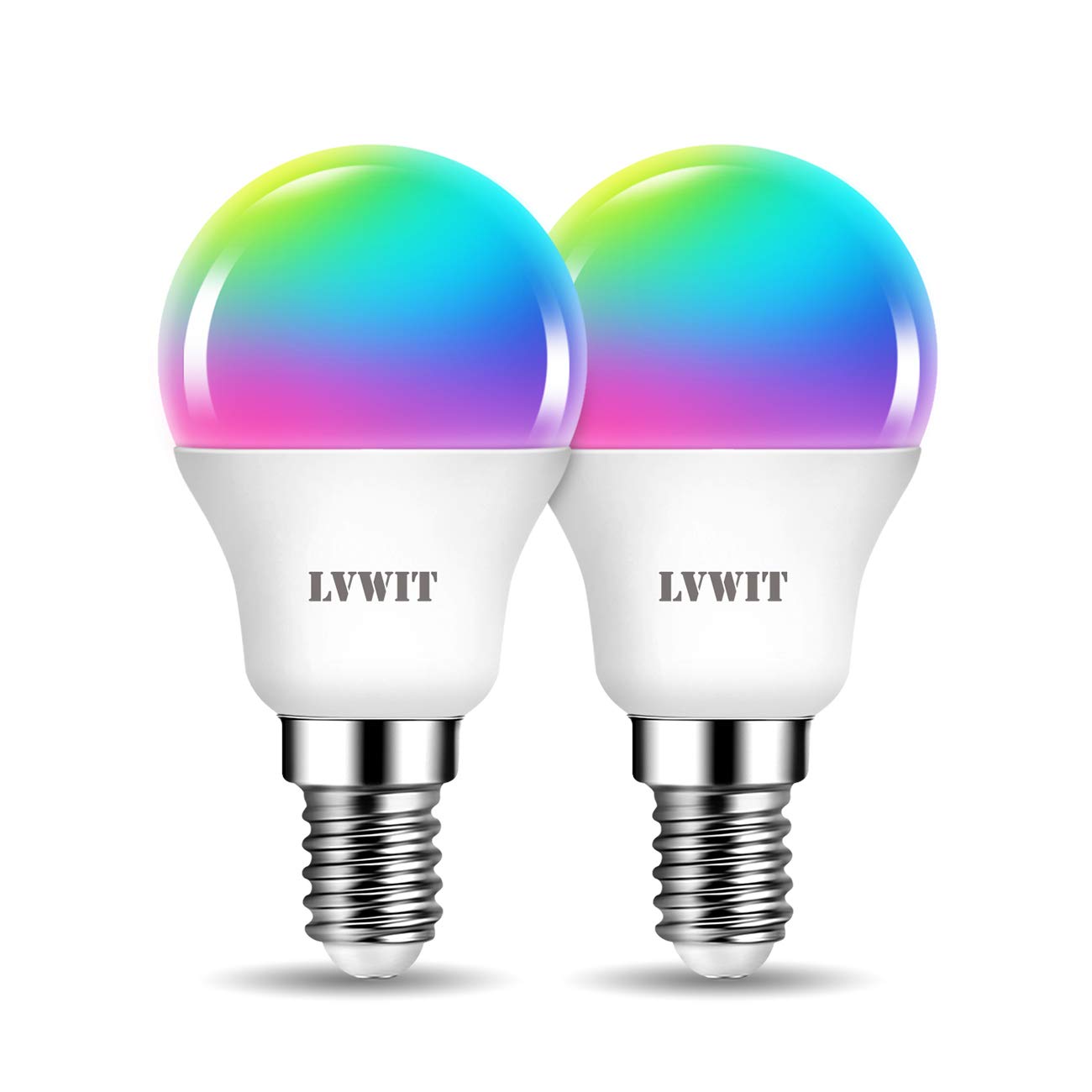 Smart Bulb E14,Golf Smart Light Bulb,Smart WiFi Bulb E14 Screw,470Lm,4.9W Replace 40 Watt Screw Smart Bulb with Alexa,Echo,Google Assistant Light Bulbs(2PCS)
