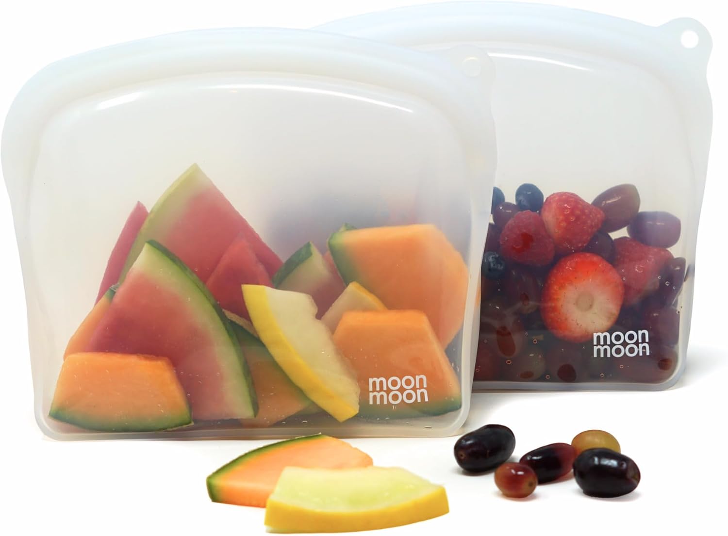 Free Standing Silicone Pouch Bags | Reusable SIlicone Freezer Bags (Clear - 1200ml) Main image