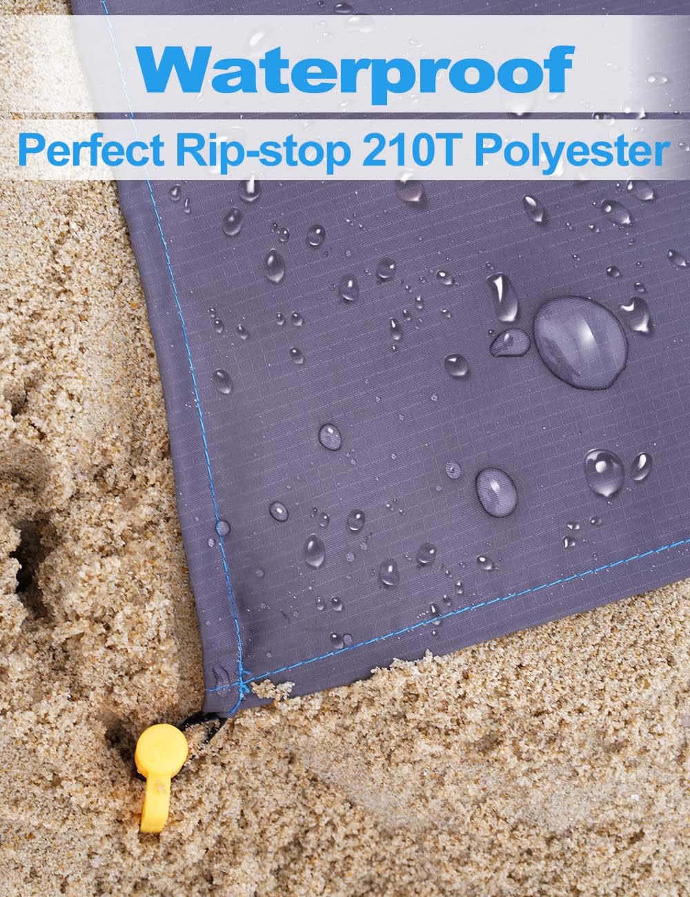 Beach Blanket Picnic Blanket, Extra Large 250 x 200cm Sandproof Waterproof Beach Mat with 4 Stakes for 5-8 Adults, Summer Essentials Outdoor Blanket for Travel Camping Hiking Picnic (Pink)