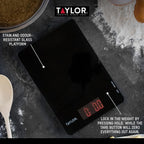 Pro Digital Ultra Thin Kitchen Food Scales, Compact Slimline Professional Standard with Tare Feature and Precision Accuracy, Black Glass, Weighs 5 kg Capacity