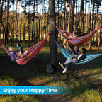 Hammock Garden Camping Swing Portable 2 Person Outdoor 190 x 150 cm Beach Travel sleeping Canvas 150kg Load Capacity (Red)