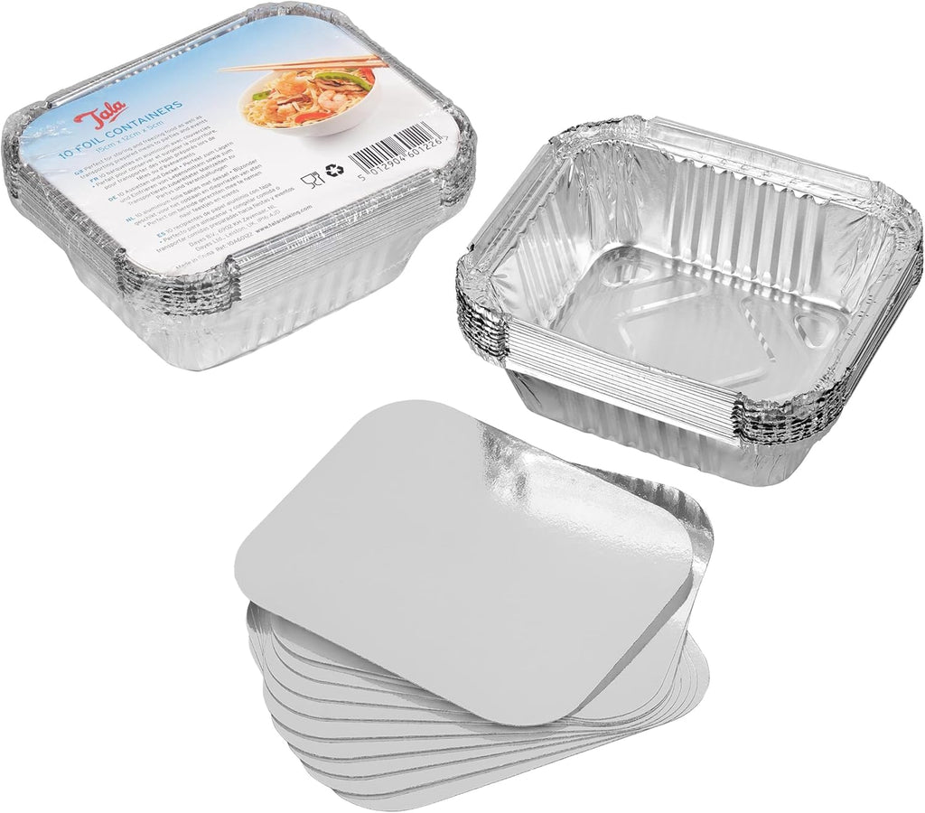 10A60122 Foil Container with Lids Silver