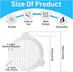 (25 Pack) Disposable Drain Cover & Drain Snake Stickers - 9cm Round Shower Drain Cover & Hair Catcher for Shower Drain - Perfect for Bath & Kitchen - Mesh Stops Human & Pet Hair