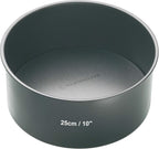 KCMCHB47 25 cm Deep Cake Tin with PFOA Non Stick and Loose Bottom, 1 mm Carbon Steel, 10 Inch Round Pan, Grey