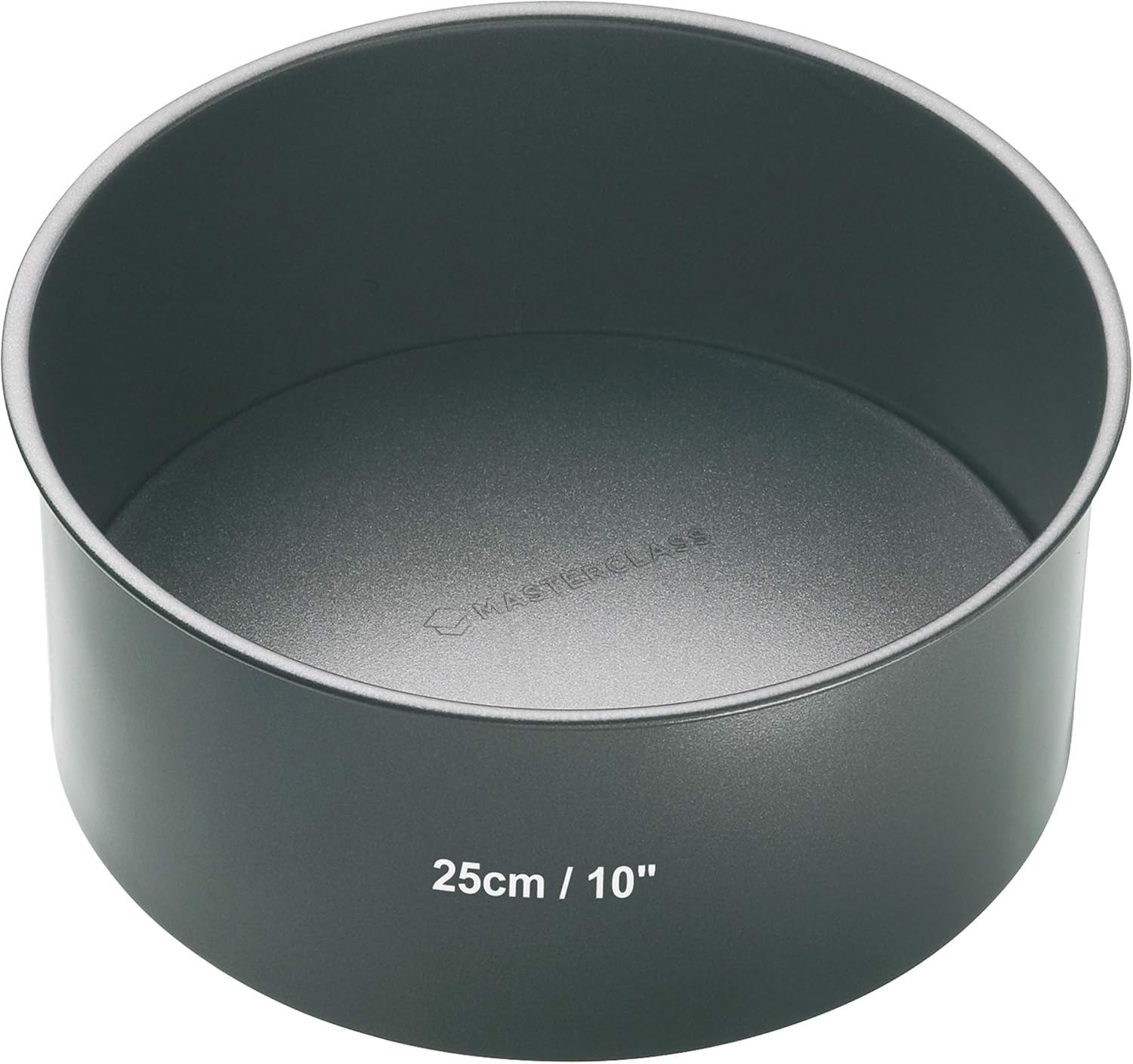 KCMCHB47 25 cm Deep Cake Tin with PFOA Non Stick and Loose Bottom, 1 mm Carbon Steel, 10 Inch Round Pan, Grey