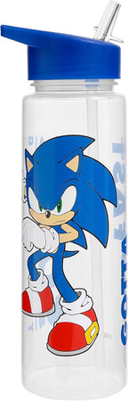 Sonic the Hedgehog 700ml Water Bottle – “Gotta Go Fast” Design | Official Kids Water Bottle for Boys & Girls | Durable Plastic, Ideal for School & Sports