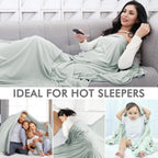 Cooling Blanket 150x200cm Arc-Chill 3.0 Cool Fiber Bamboo Blankets Q-MAX>0.5 Summer Blanket with Double-sided Design Absorb Heat Soft Lightweight Cool Bed Blanket Queen Size Gray
