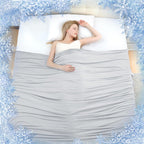 Cooling Blanket 150x200cm Arc-Chill 3.0 Cool Fiber Bamboo Blankets Q-MAX>0.5 Summer Blanket with Double-sided Design Absorb Heat Soft Lightweight Cool Bed Blanket Queen Size Gray