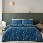 Enchanted Twilight Animals Reversible King Duvet Cover Set with Pillowcases Navy Blue