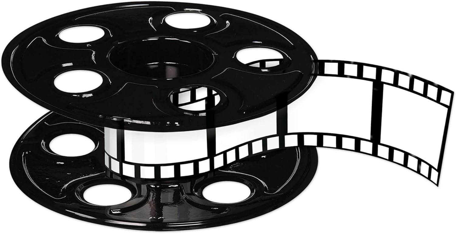 Beistle 50091 Movie Reel with Filmstrip Centerpiece Centrepiece, Cardboard, Multicolor