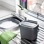 518251 Everyday Kitchen Food Waste Compost Caddy Bin, 4.5 Litre, Sliver, Metallic Silver
