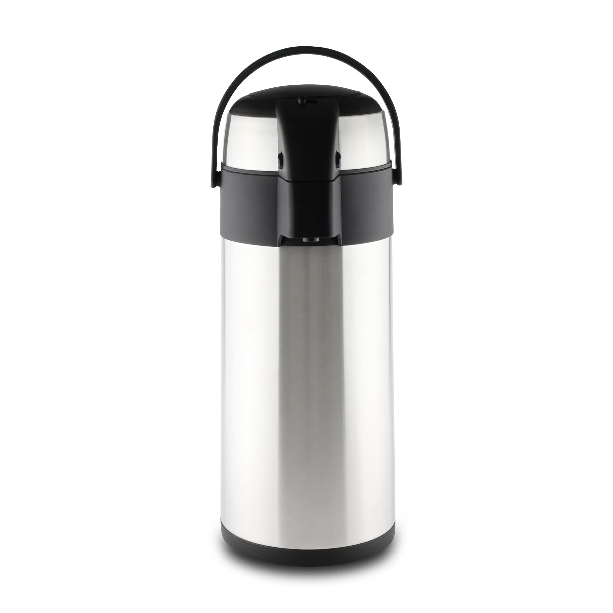 4.0L Stainless Steel Push-Pump Airpot, Leakproof Flask for Hot and Cold Drinks, Easy Pump Drink Dispenser for Events