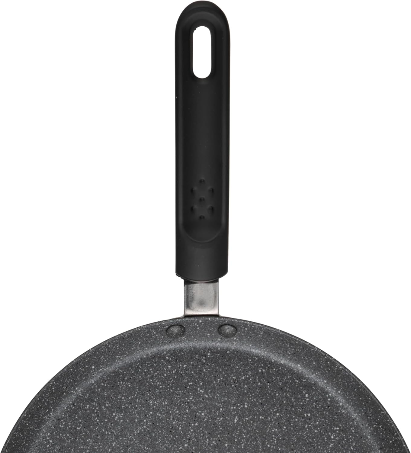 Metallic Marble Pancake Pan - 25cm Crepe Frying Pan, 9.8" Non-Stick Flat Skillet Griddle, Suitable for Induction Hobs, Soft Grip Handle, Durable Forged Aluminium, Easy Clean