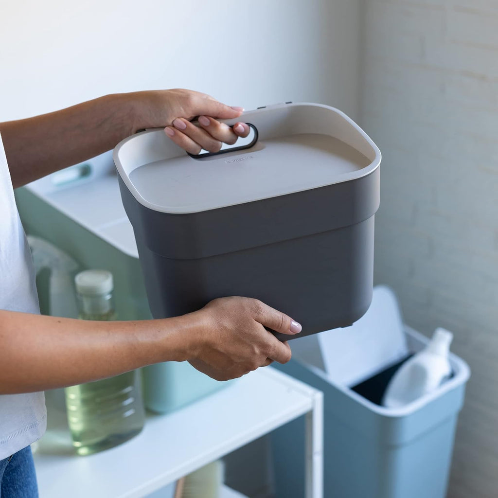 Ready to Collect 100% Recycled 5L Kitchen Accessories Recycling Lift Top Bin Dark Grey with Light Grey Lid