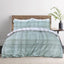 Waffle Green Check Reversible Duvet Cover Quilt Pillow Cases Bedding Set Soft Easy Care- Double (200cm x 200cm