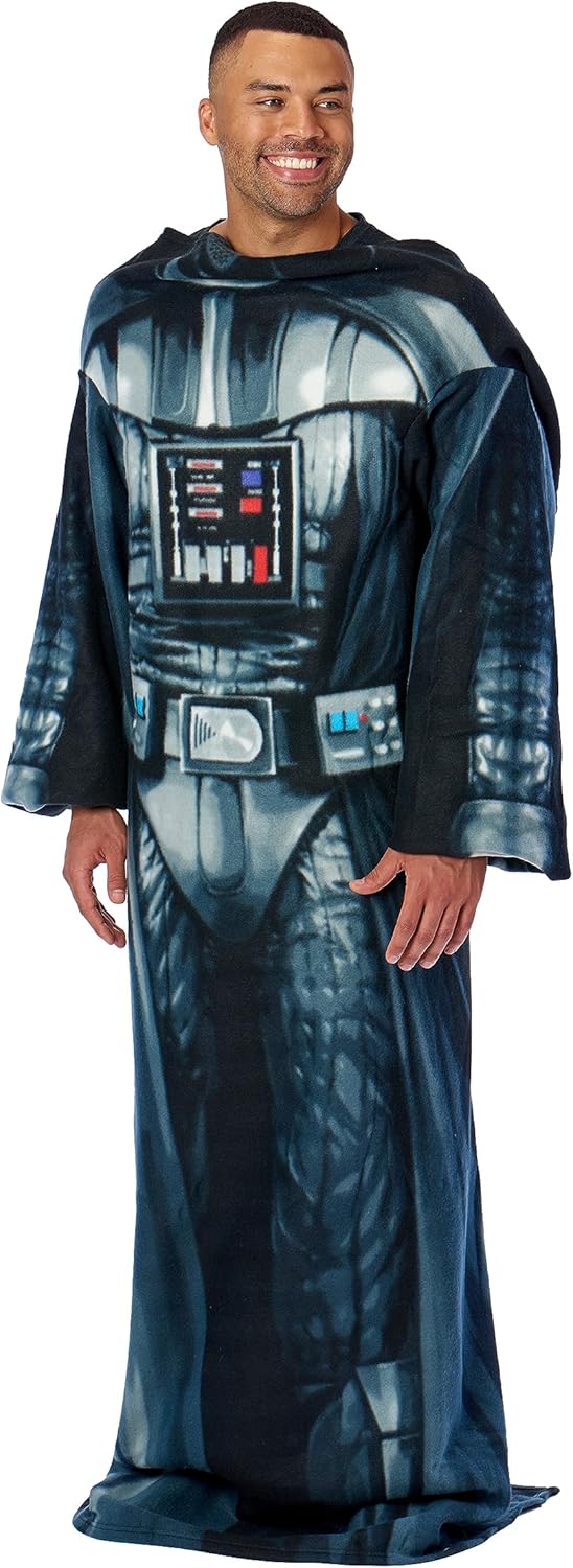 Northwest Star Wars Full Body Player Comfy Throw Blanket with Sleeves, Polyester, Black, Adult (48 x 71 in)