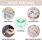 Stretch Sofa Coves, Polyester Spandex Printed Elastic Couch Sofa Slipcovers, 4 Seater Furniture Protector Covers, 88-114" Long with Anti-Slip Foam (DreamFlower)