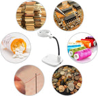 10X LED Magnifying Lamp Desktop Magnifier With Daylight Bright Lights and Flexible Gooseneck for Reading, Working, Hobby, Soldering and Crafts (USB Lighted)