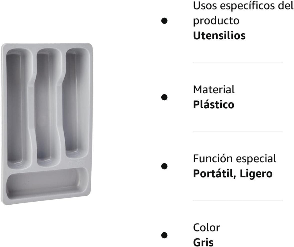 228006 Cutlery Tray Small Gray Plastic 33 x 20 x 6 cm