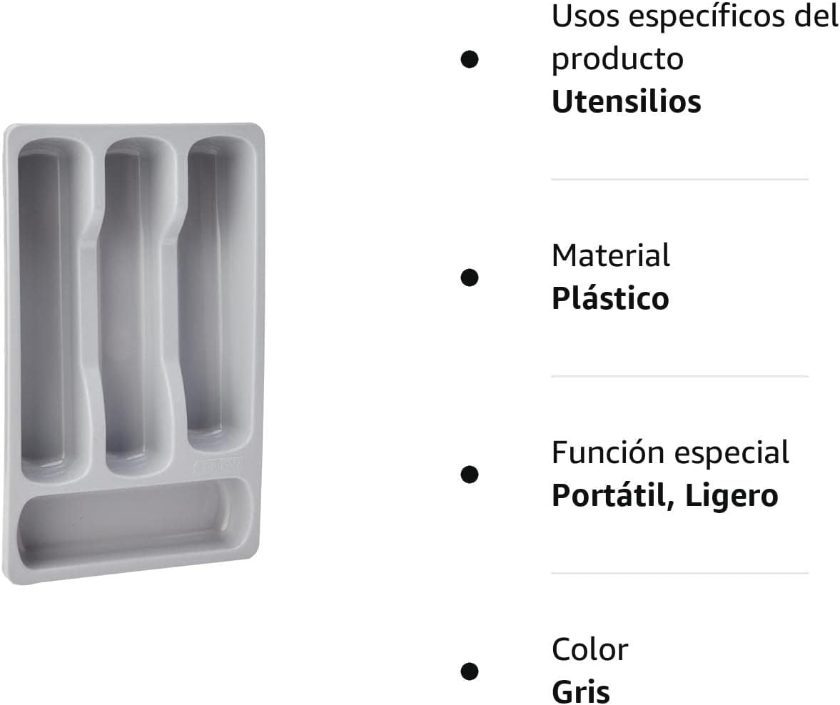 228006 Cutlery Tray Small Gray Plastic 33 x 20 x 6 cm