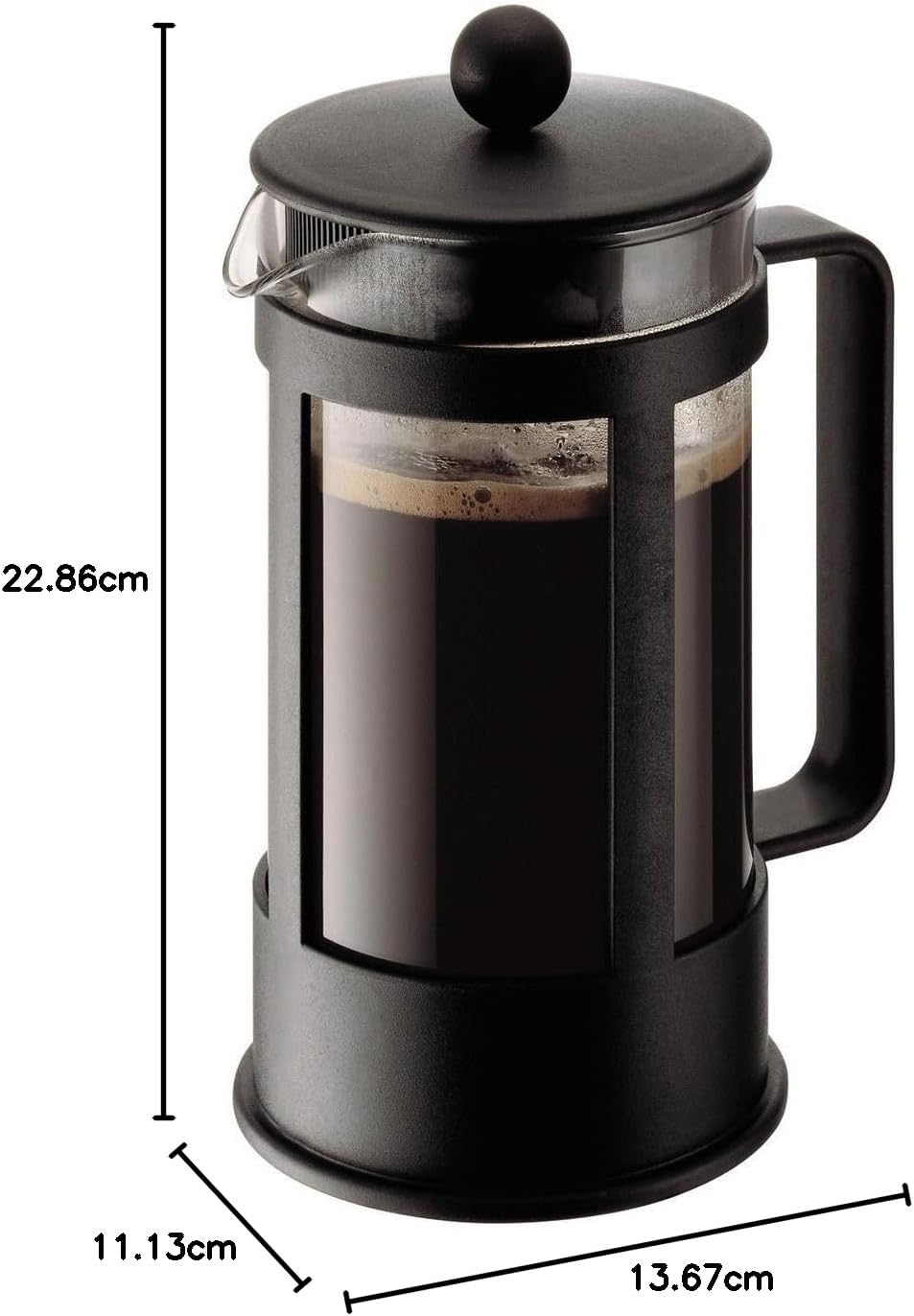 French Press Kenya - 1L / 8 Cups Manual Coffee Maker - Heat-Resistant Glass & Stainless Steel - Dishwasher Safe Cafetiere - Made in Portugal