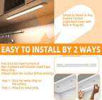 Motion Sensor Lights Indoor (30cm), 3 Pack 60 LED Under Cabinet Lights 6000K, USB Rechargeable Battery Powered Night Lights with Magnetic Strip for Kitchen, Wardrobe, Garage, Stairs, Bedroom