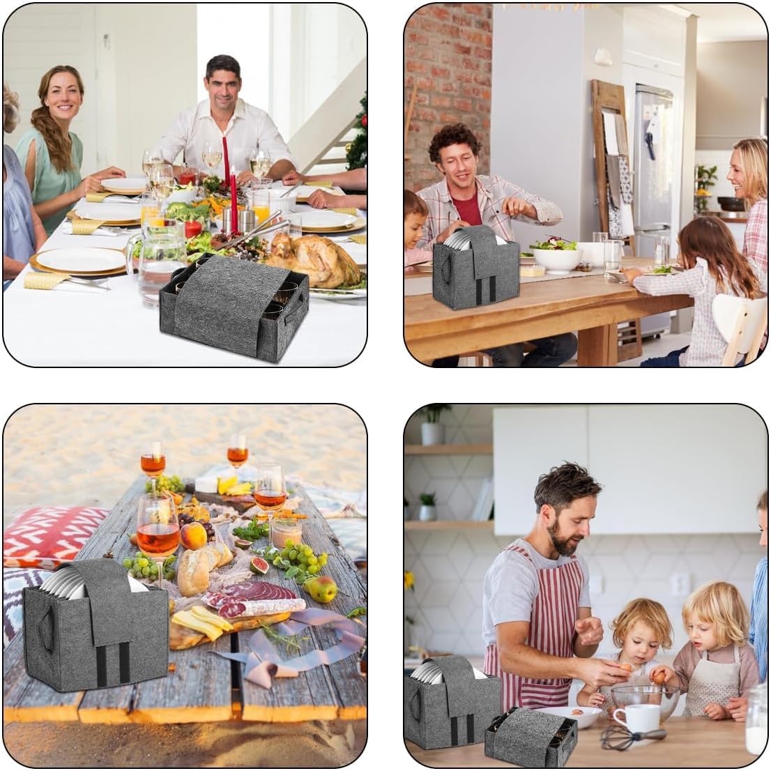 2 PCS Plate Cup Storage Box, Caravan Plate Holder, Camping Storage Bag, Plate and Cup Storage, for Protecting Motorhome Cupboard Kitchen Cookware