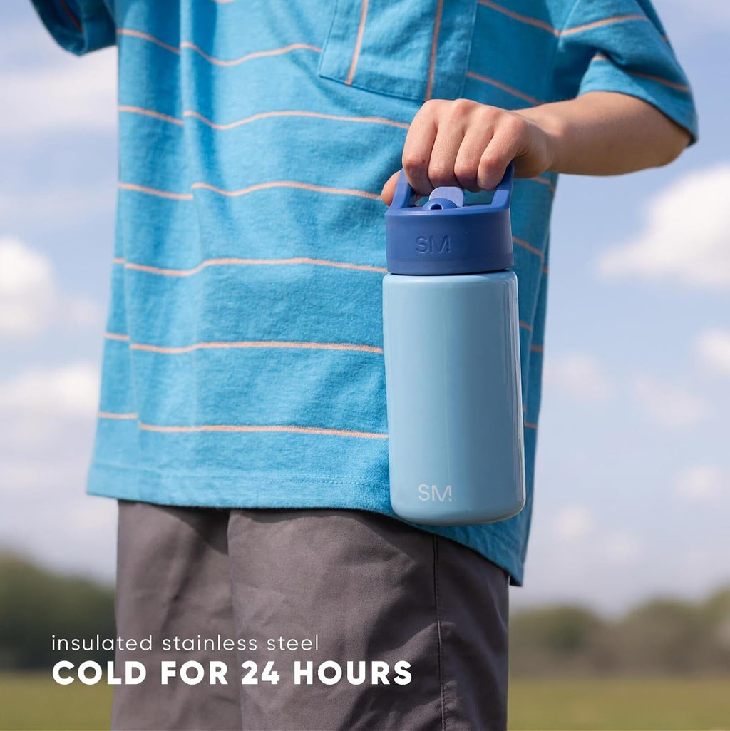 Kids Water Bottle with Straw | Insulated Stainless Steel Reusable Tumbler for Toddlers, Girls, Boys | Summit Collection | 415ml | Jurassic Jungle