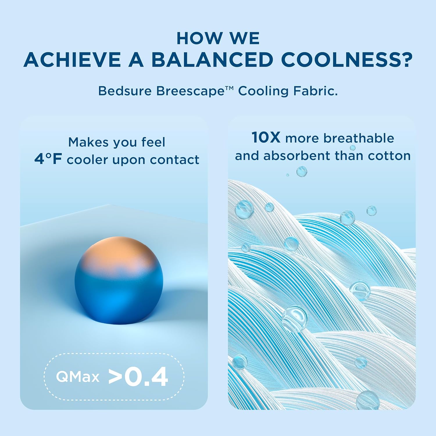 Cooling Blanket for Night - Summer Blanket with Rayon Derived from Bamboo, Dual Sided Lightweight Cool Blanket with Arc-chill Cooling Fiber for Hot Sleepers Queen, Blue, 220x240 cm