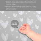 Nursing Pillow Covers (COVERS ONLY) 2 Pack, Stretchy 100% Jersey Cotton Soft Breastfeeding Pillowcases,Fits For Chicco Boppy and Widgey Nursing Pillow, White & Grey